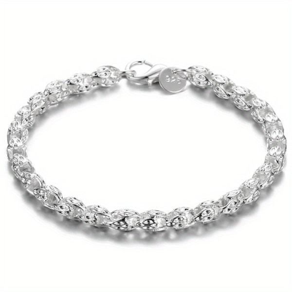 1 st elegant silverkedja armband för man kvinnor, mode smycken gåva Silvery 20cm/8in