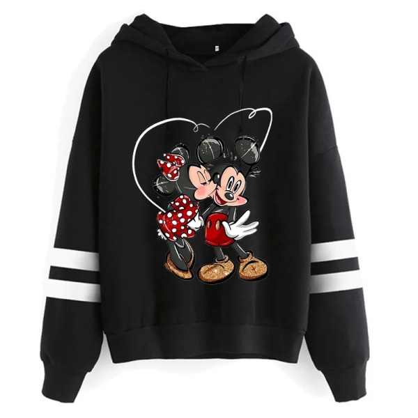 Sweatshirts Ny Y2k 90-tal Kawaii Tecknad Anime Sweatshirt Minnie Mouse Luvtröja Kläder Flicka Pojke Musse Hoody Topp Huvtröjor black4993 XXL