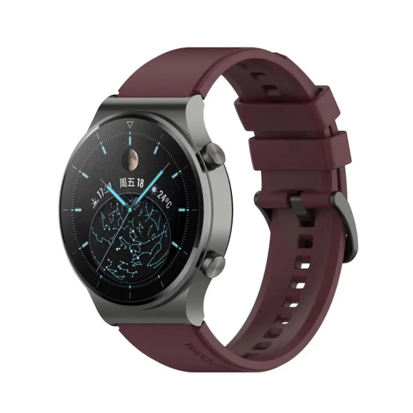 22 mm 20 mm silikonrem för Huawei Watch 4/3/GT3/2 Pro Samsung Watch 6/5/4/3 Gear S3 Armband Armband Amazfit GTR/GTS 4 bälte Wine red Huawei Watch 46mm