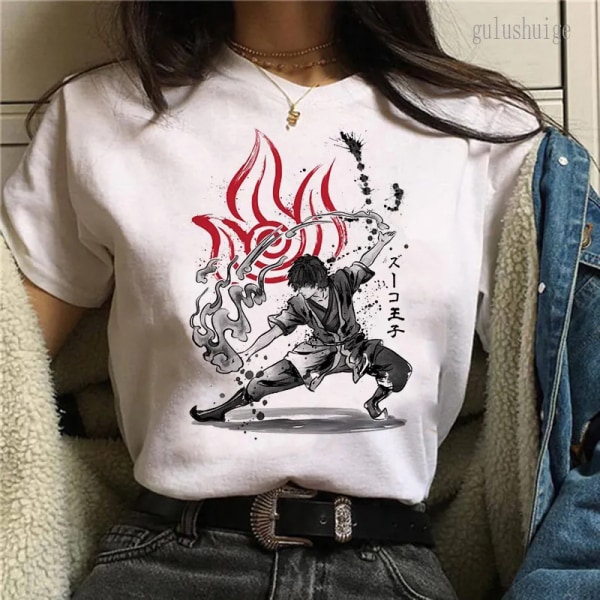 Avatar The Last Airbender Fire Nation Anime Cartoon T-shirt Unisex Summer Causel Harajuku Tshirt Ullzang T-shirt 90-tal Anime Tees 30322 M