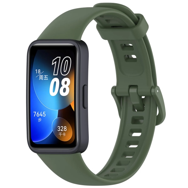 Silikonrem för Huawei Band 8 Rem Tillbehör SmartWatch Ersättningsurband Armband Correa Armband för Huawei Band 8 Dark Green