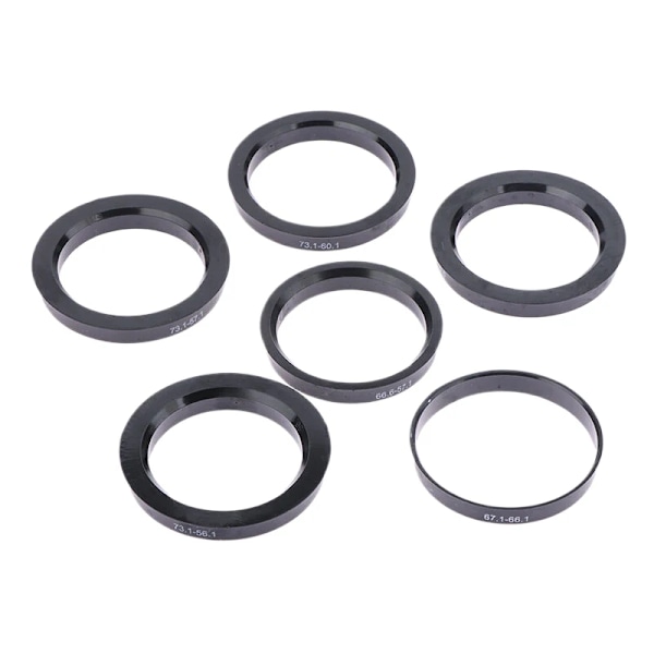 4St Bil Plasthjul Hub Centric Rings Center Bore 66. 6–57.1 67. 1–60,1 67. 1–66.1 73. 1–56.1 73. 1–56. 6 73. 1–57.1 73. 1–60,1 Svart A3