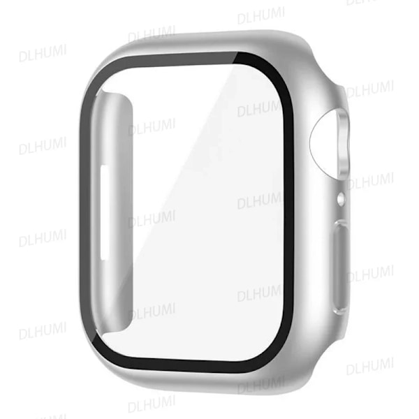 Karkaistu lasi Apple Watchille 9 8 44mm 40mm 42mm 38mm 41mm 45mm PC-puskurin näytönsuoja iWatch-sarja 7 6 5 3 SE. Silver Series 7-8-9 41mm