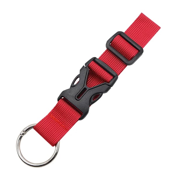 Multi-functional Backpack Buckle Portable Hook Strap Adjustable Backpack Buckle Strap External Spring Ring Strap Suitcase Strap BPA115-Red