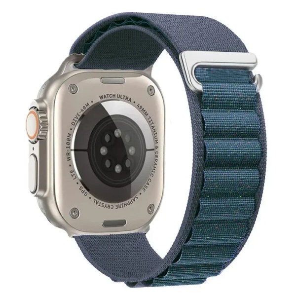 Nylon För Apple Watch Ultra/2 49mm Series 9 8 7 45mm 41mm Sport klockarmband som andas För iwatch 6 5 4 3 SE 44mm 40mm 42mm 34 Midnight shiny For 38mm 40mm 41mm