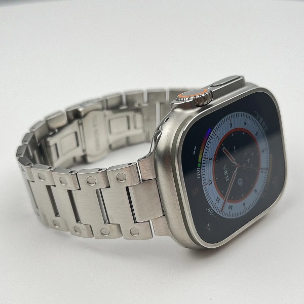 Lyxarmband i rostfritt stål för Apple Watch Band Ultra 2 49mm 45mm 44mm 42mm Butterfly Spänne Armband för IWatch 9 8 7 6 5 4 3 Titanium