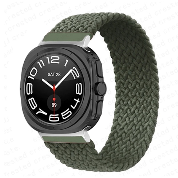 Flätad Solo Loop Strap För Samsung Galaxy Klocka 7 Ultra 47Mm Tillbehör Cora Nylon Armband Galaxy Klocka7 47 Mm Black and white galaxy watch 7 ultra