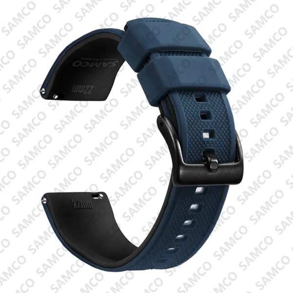 Premium silikon watch Quick Release gummi watch 18 mm 20 mm 22 mm watch Byte av watch Dark Blue Black 2
