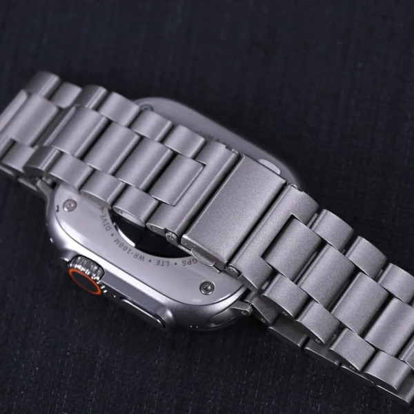 Metallrem för Apple Watch Band 49mm 45mm 41mm 40mm 44mm Rostfritt stål Correa Armband bälte iwatch 42mm series 7 6 SE 8 Ultra Silver