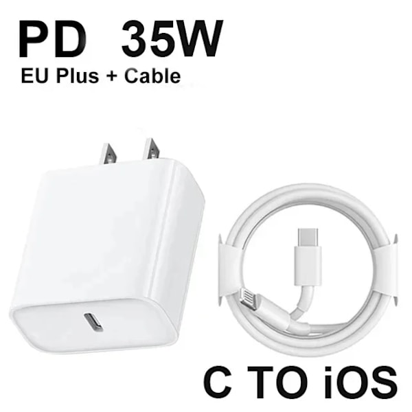 Ny Original Pd 35W Snabb Laddare För 15 14 13 11 12 Pro Max Plus Xs Xr Usb C Kabel Snabb Laddning Typ C Kablar Tillbehör US Charger and 1M