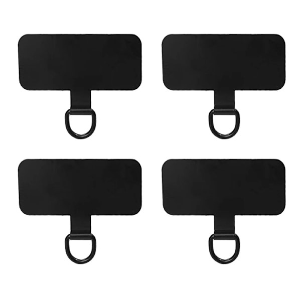 4/1Pcs Metal Mobiltelefon Lanyard Patch Universal Rostfritt Stål Kort Ultra Tunn Anti Förlorade Smartphones Hängande Flik Clip S Metal Black 4PCS