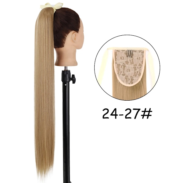 34 Inches Syntetiska Ponytail Hår Förlängning Clip I Falska Peruk Hårpiece Blond Omslag Runt Pigtail Lång Smink Overhead Pony Tail 24-27 34inches 85cm