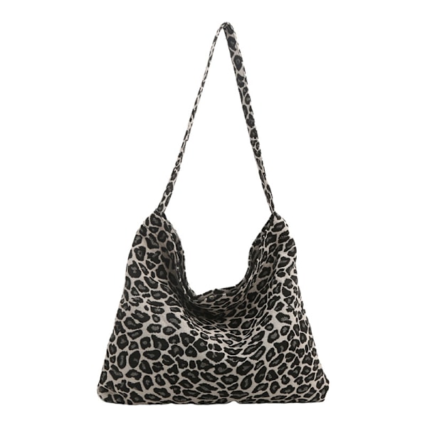 Leopardmönstrad Tote Bag Western Style Fashion Stor Kapacitet Casual Cool Idle Style Fashion Canvas En Axel Crossbody Väska Kvinnor Black