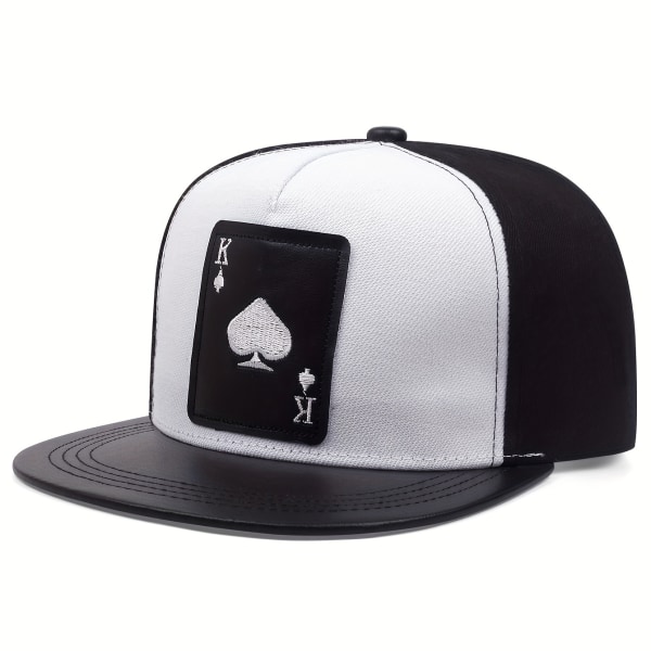 2st Trendiga Poker Snapback-hattar Unisex Hip Hop cap Lättvikts justerbara solhattar för kvinnor och män A White