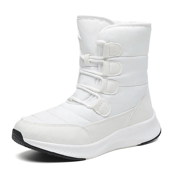 Kvinder Støvler Vinter Hvid Sne Overskydende Kort Style Øvre Slaktfri Kvalitet Plys Botas Invierno Platform Sko Botas Mujer 2020. White 40