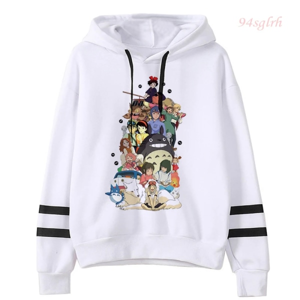 Totoro Kawaii Luvtröja med tecknad printed rolig tröja damer Spirited Away Miyazaki Hayao Sweatshirt Koreansk stil Toppar Dam 16 XL