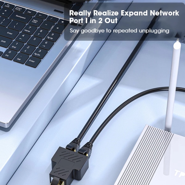 ZoeRax-Adaptateur Ethernet RJ45 répartiteur 1 à 2, extension de câble réseau Internet, connecteur couremplaçant för PC TV Box router, 2 delar