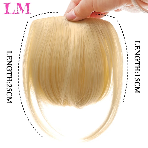 Lm Naturlig Straight Syntetiska Blunt Bangs Hög Temperatur Fiber Brun Kvinnor Clip-In Fulla Bangs Med Fringe Av Hår 6 Tums MN42-107