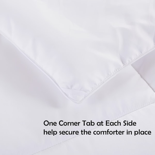 1 st Täcke, enfärgad varm mysig ventilerande täcke för alla årstider, alternativ dunfyllning i den Quilted Quilt White 229cm*229cm