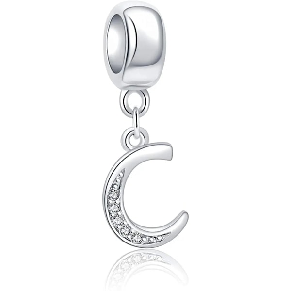 Fit Original Pandora Armbånd Charms 925 Sølv Bogstav A-Z Alfabet Charm Navn Perler Til Kvinder DIY Vedhæng Fremstilling Smykker SMC1475-H