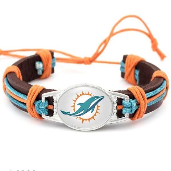 32 National Football League Fashion Läderarmband är justerbara för män och kvinnor Jet