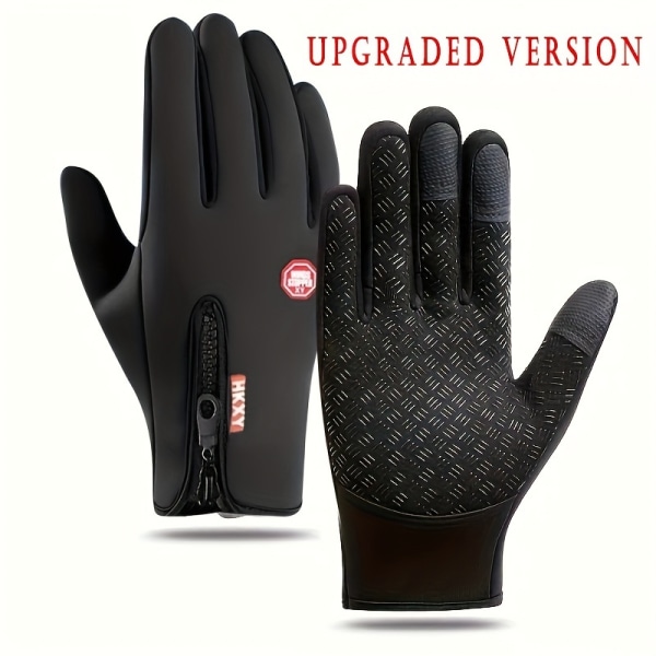 Höst Vinter Varma Sporthandskar Justerbar Stängning Korta Unisex handskar Pekskärm Halkskyddshandskar Utomhus bergsklättring Skidcykelhandskar Black Upgrade XL