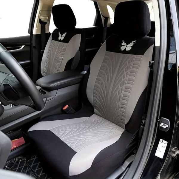 5-sits Butterfly Seat Cover, Andas Full Surround Auto Framre Baksäteskudde, Fordonssätesskydd - 4 Seasons Universal Size Biltillbehör Red