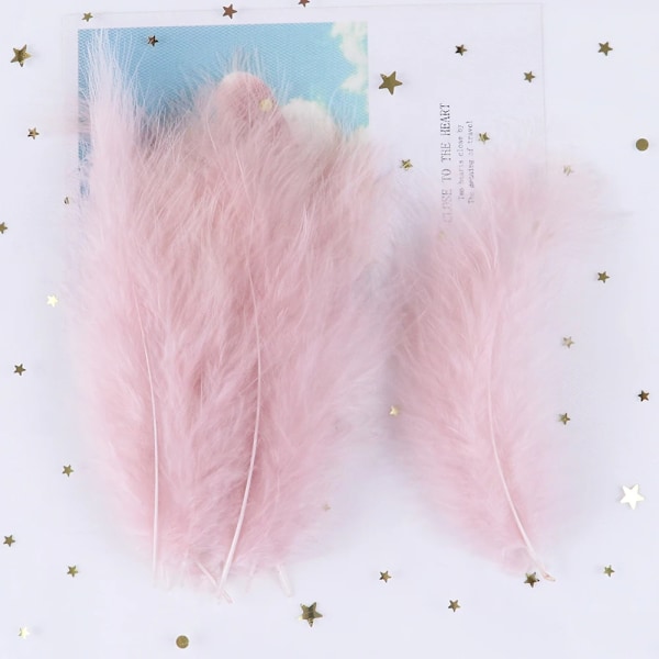 Luftiga Marabou Kalkonfjädrar för Hantverk 10-15cm Naturliga Plumas Smyckestillverkning Bröllop Fest Dekorativa Drömfångare Fjädrar red 200