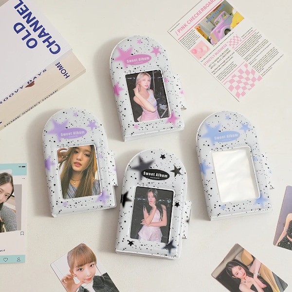 20 ark Star 3 tum Postkort Albumhållare Dubbelsidig fotoförvaring Kpop Idol Card Bags Skyddande hållare Samla arrangör purple