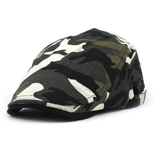 LDSLYJR 2021 Camouflage Print Newsboy Caps Mænd Bomuld Flad Skygge Hatte Kvinder Maler Beret Hatte 05 style 3 55-60cm adjustable