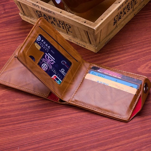 Dihope herrplånböcker med 100 US-dollarsmönsterplånbok manlig läderplånbok Fotokorthållare Mode plånbok med stor kapacitet coffee10.6X9.1X0.8cm
