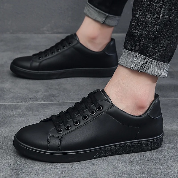 Herre Koreansk Stil Hvide Sko Efterår Ny Mode Casual Sneakers Trend Skridsikker Letvægts Komfort Flats Masculinos white 39