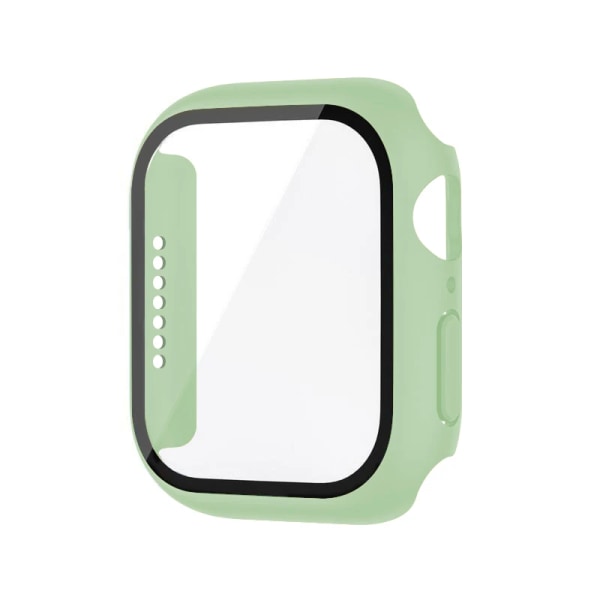 Härdat cover för Apple Watch Case 45mm 41mm 44mm 40mm 42mm Skärmskydd för iWatch Tillbehör serie 9 4 5 6 SE 7 8 Mint green Series 6 5 4 SE 44mm