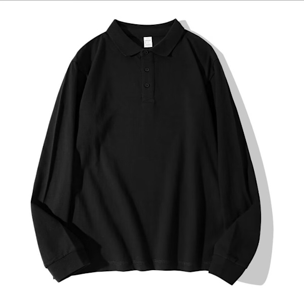 Pluskoko Retro Polopaita Miehille 2024 Uusi Polokaulus Miesten Pitkähihainen Löysä Trendi Poikien Paidan / T-Paita Grey XL