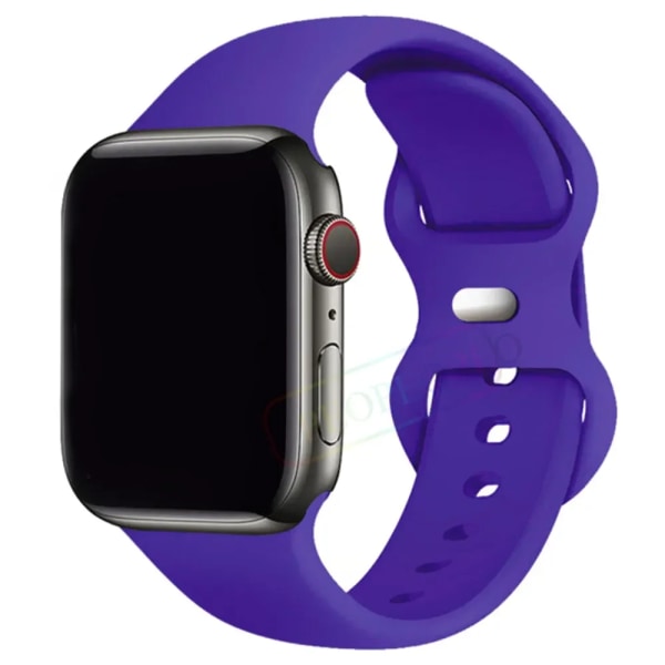 Silikonrem för Apple Watch Band 44mm 40mm 45mm 42-38-41mm original 1:1 armband iwatch series 8 7 se 3 4 5 6 9 ultra 2 49mm 30 purple 38mm-40mm-41mm M-L