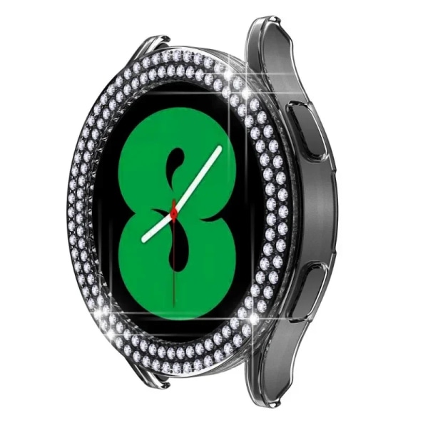 Case till Samsung Galaxy Watch 6 4 Case 40 mm 44 mm Tillbehör Bling Fashion Två rader Diamond Bumper Galaxy Watch 5 6 40 Mm Cover Silver For Galaxy Watch4 44