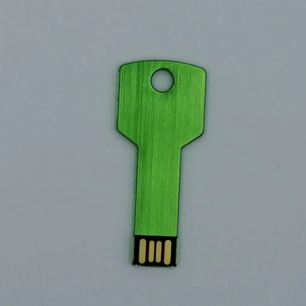 Metal Pendrive Key USB Flash Drive 2.0 4GB 8GB 32GB 64GB Lagringsenhet Photo Stick bra presenter Minnesdisk över 10st Logo Gratis Green Color 128GB