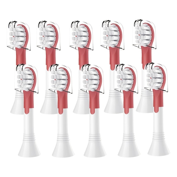 10st ersättningstandborsthuvuden, för Philips Sonicare, professionella elektriska tandborsthuvuden, för HX6041/HX6330/HX6030/HX6320 Red