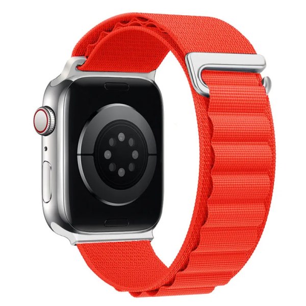 Alpine Strap For Apple Watch Ultra band 49mm 45mm 44mm 42mm 40mm 41mm 44 mm Nylon correa iWatch series 9 8 SE 5 7 6 2 red 38mm 40mm 41mm