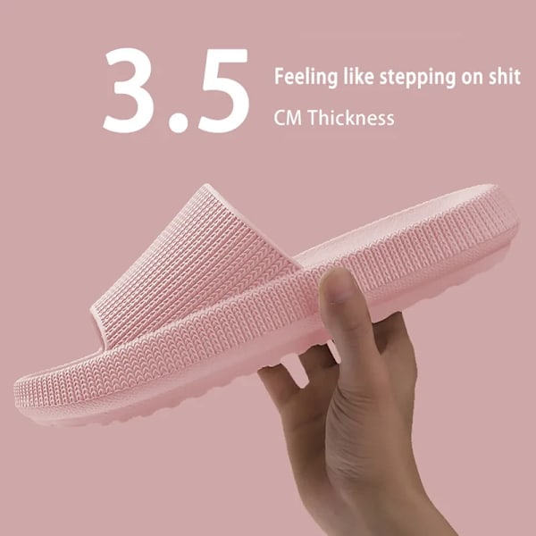 Hög Kvalitet Moln Tofflor För Män Flip Flops Strand Sandaler Badrum Icke-Slipp Slides Män Kvinnor Slippers Inomhushus Sho Er A-Pink 38-39 (fit 37-38)