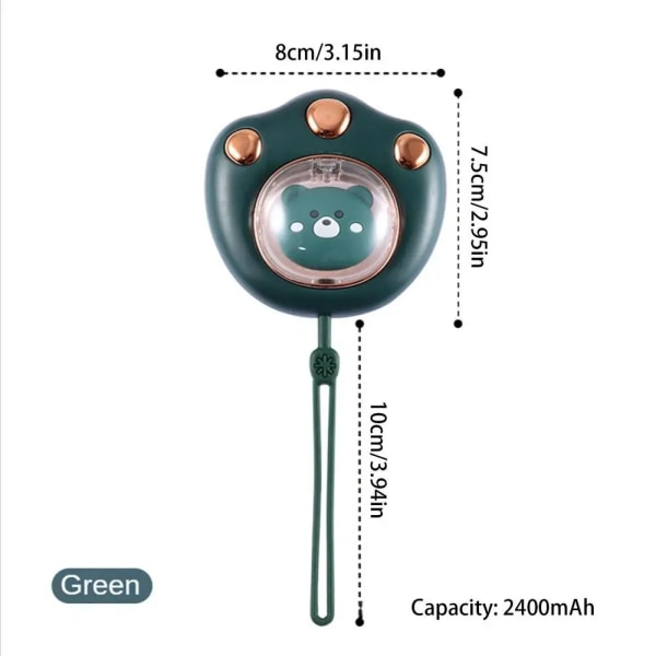 Handvärmare Uppladdningsbar bärbar elektrisk varmare med 2 uppvärmningsnivåer och manuell USB datakabel Handvärmaretillbehör Green