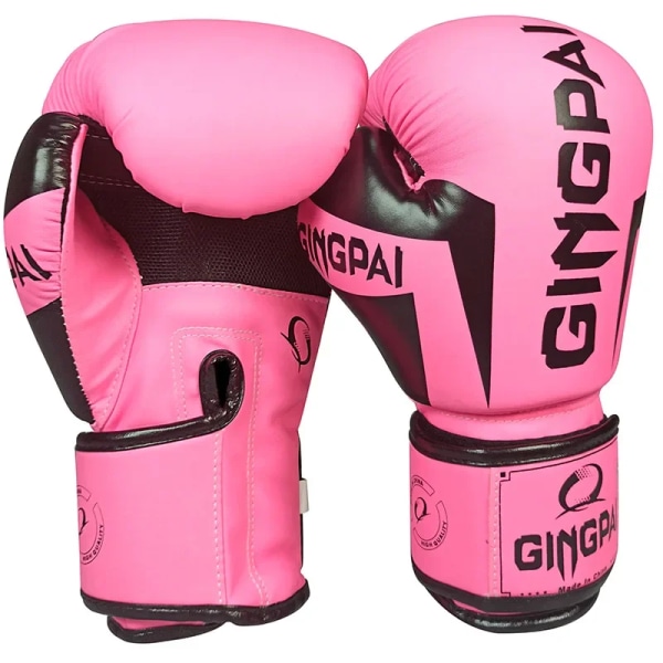 Professionella boxningshandskar PU-läder Muay Thai Guantes Boxeo Sanda Free Fight MMA Kick Boxning Träningshandske för män Kvinnor Barn Pink 8 oz
