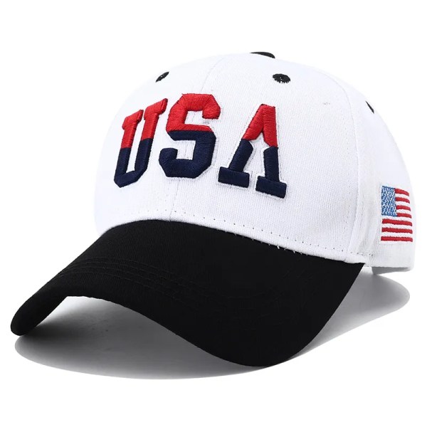 2023 New America Flag Broderi Baseball Cap för Män Kvinnor Bomull Snapback Hat Unisex Hip Hop USA Caps för Man Gorras Hombre
