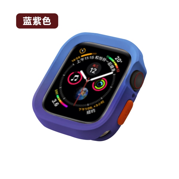 Tvåfärgad mjuk silikon tpu- case för Apple Watch Cover 9 8 7 6 Se 5 4 44 mm 45 mm skydd Iwatch Serie 41 mm 40 mm 49 mm stötfångare A7 40MM