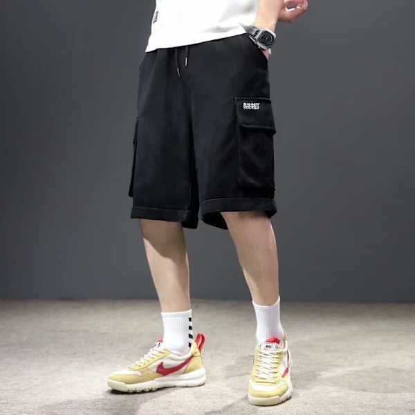 Plus Storlek Shorts Mäns Sommar Lösa Raka Benbyxor Stora Pocket Funktionella Casual Byxor Loose Shorts Totalt S Sdp-504 Green (Twill Cotton) L