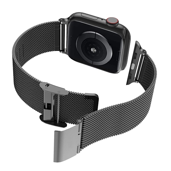 Länka Armband Strap För Apple Watch Ultra 2 Band 49Mm 45Mm 44Mm 42Mm 41Mm 40Mm 38Mm Milanese Mesh Correa I Iwatch 9 8 7 6 5 4 3 black 38mm 40mm 41mm