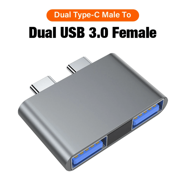 Airies USB Type C för Macbook Pro, pris och laddning Thunderbolt 3, omvandlare USB 3.0, kvinnlig jämfört med män, 6 000 5 Gbps, anslutningsadapter USB C Dual USB 3.0