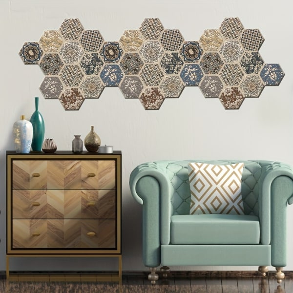 5 st/10 st löstagbara väggdekaler med keramiska plattor, anti-kollisionsdekaler, självhäftande DIY vattentäta väggdekaler med keramiska plattor