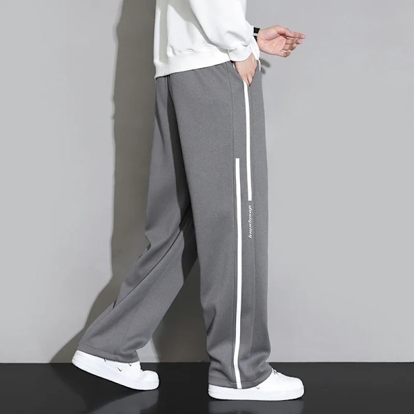 2024 Nye Sweatpants Mænd Baggy Joggers Bredben Bukser Neutral Åndbar Løs Udendørsbukser Mode Design Jo. Gåbukser black 65-75KG XL