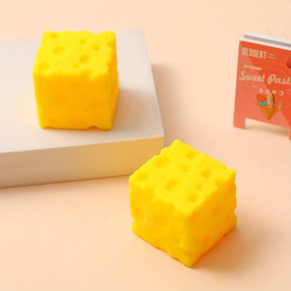 12 st dekompressionsleksaker för ost, färgglada klämleksaker, avkopplande humör, lämplig för kontorsbruk